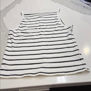 We The Free Black and White Striped Square Neck Tank Never Worn